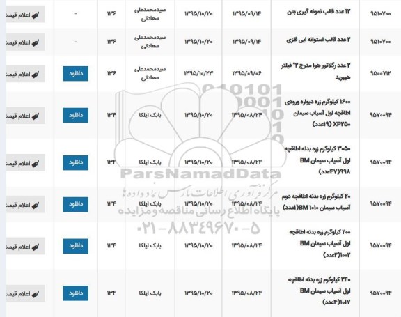 استعلام , استعلام  12 عدد قالب نمونه گیری بتن....