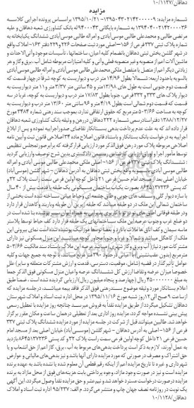 مزایده,مزایده ساختمان مسکونی یک طبقه قدمت بیش از چهل سال