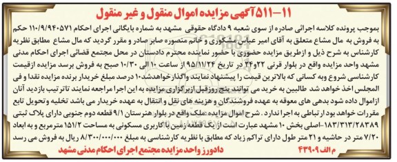 مزایده,مزایده ملک زمین کاربری مسکونی مساحت 151.2متر