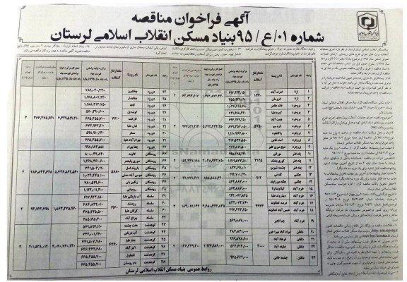آگهی فراخوان مناقصه, مناقصه اجرای عملیات آسفالت پروژه های اجرای طرح هادی روستایی 