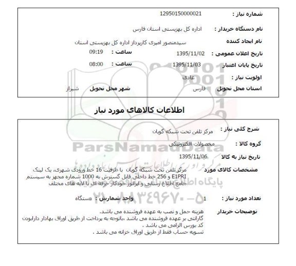 استعلام , استعلام مرکز تلفن تحت شبکه گویان