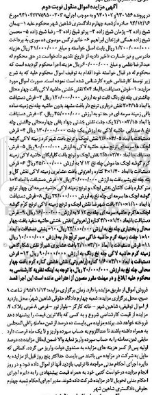 مزایده , مزایده فروش فرش دستباف نوبت دوم 