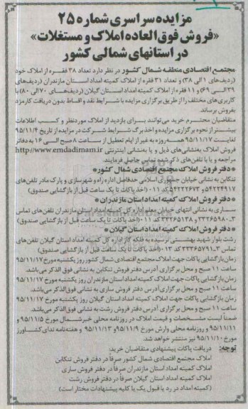 مزایده,مزایده تعداد 38 فقره از املاک