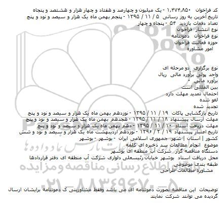 مناقصه انجام مطالعات سد ذخیره ای