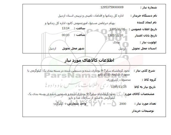 استعلام , استعلام نخود کرمانشاه
