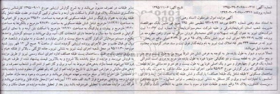 مزایده,مزایده ششدانگ پلاک 25 فرعی از 4031 اصلی