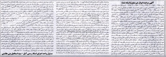 مزایده,مزایده دو دانگ مشاع از ششدانگ سه فرعی از 623 اصلی