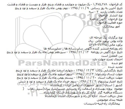 آگهی مناقصه, مناقصه پروژه بهسازی و اسفالت راه روستایی مسیر آبشار ...