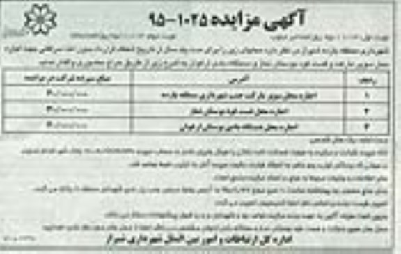 آگهی مزایده , مزایده اجاره محل سوپر مارکت حنب شهرداری منطقه یازده ...