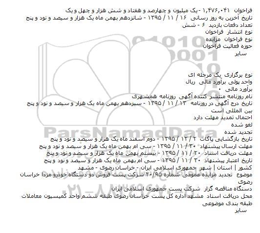 تجدید مزایده عمومی فروش دو دستگاه خودرو مزدا خراسان رضوی