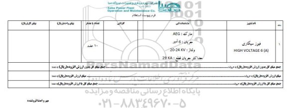 استعلام, استعلام فیوز سیگاری 