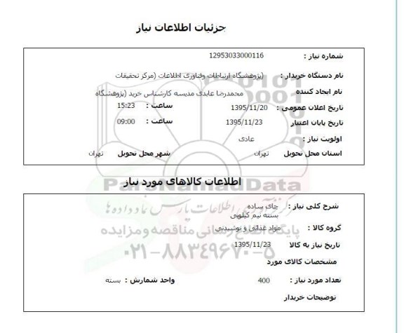 استعلام , استعلام چای ساده