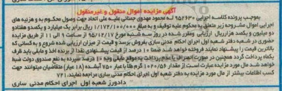 مزایده,مزایده مقدار 1020/56 گرم طلا با عیار 750 آبشده