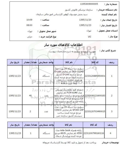استعلام موس، کیبورد و سوئیچ