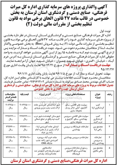 آگهی وگذاری  کمپ گردشگری ازنا ...