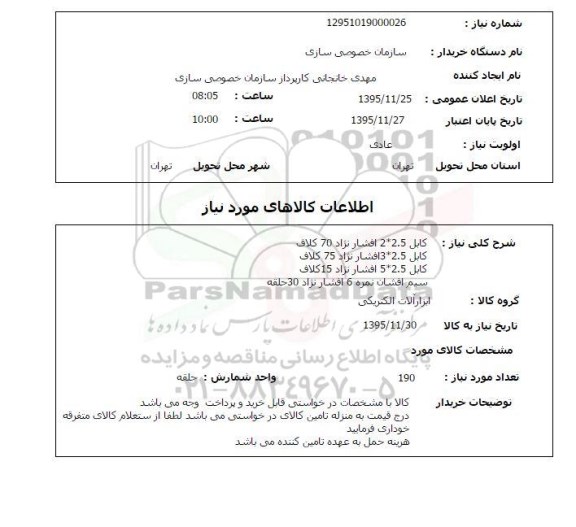 استعلام, استعلام کابل 