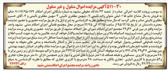مزایده,مزایده ملک با عرصه 342.5متر