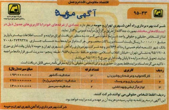 آگهی مزایده ,مزایده واگذاری کارگاه تولید و عرضه نان و شیرینی ...