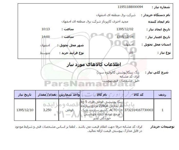 استعلام , استعلام رنگ زینگا 