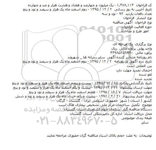 فراخوان مناقصه , فراخوان مناقصه تکمیل ساختمان مرکز ملی تشخیص بیماری های اسب    