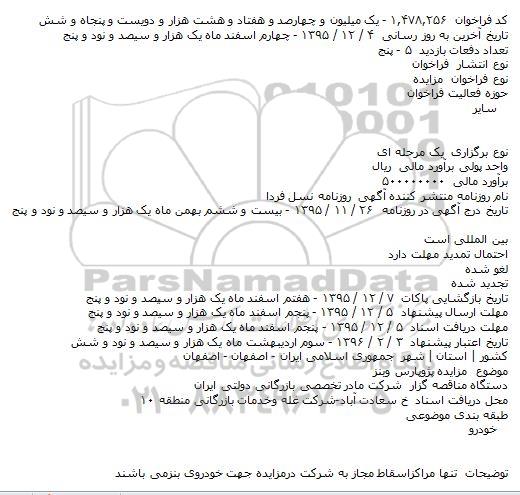 مزایده ، مزایده پژو پارس و بنز