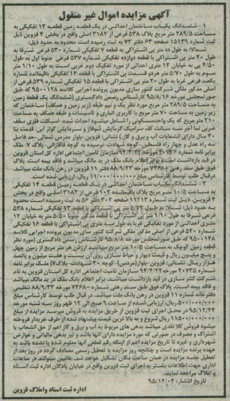 مزایده,مزایده دو باب ساختمان 289.5 و 10.5متر 