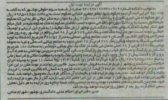 مزایده,مزایده ملک بنای ویلایی دوبلکس 180متر