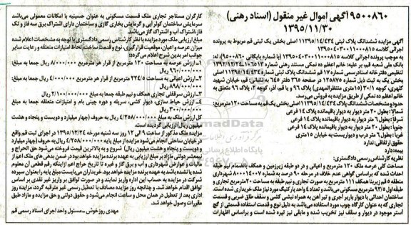 مزایده,مزایده ششدانگ پلاک ثبتی عرصه 120متر
