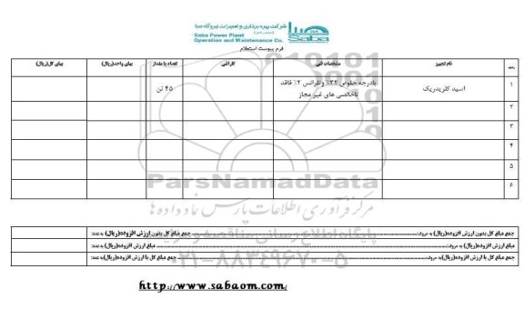 استعلام ، استعلام اسید کلریدریک 