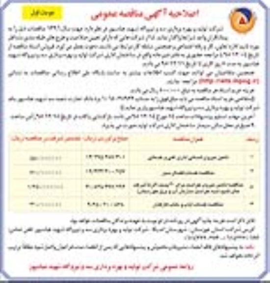 اصلاحیه آگهی مناقصه ، مناقصه تامین نیروی انسانی , اداری , فنی و خدماتی .... 