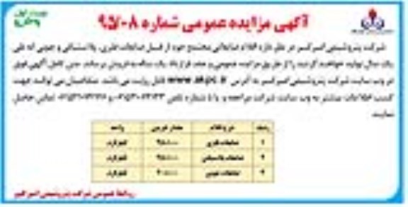 مزایده , مزایده اقلام ضایعاتی مجتمع خود از قبیل ضایعات فلزی ... نوبت اول 