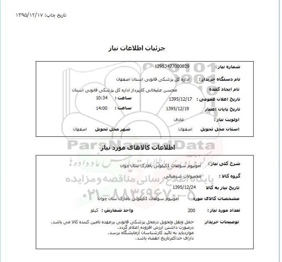 استعلام , استعلام امونیوم سولفات 1 کیلویی با مارک سان چوان
