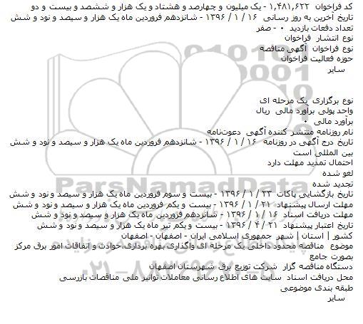 مناقصه ، مناقصه واگذاری بهره برداری،حوادث و اتفاقات امور برق