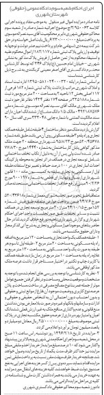مزایده,مزایده پلاک ثبتی مساحت 200 مترمربع