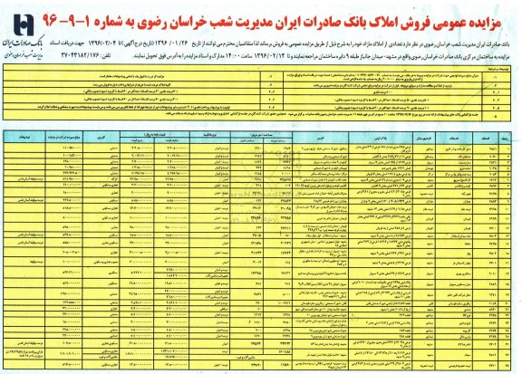 مزایده,مزایده فروش تعدادی از املاک مازاد