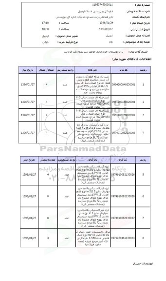 استعلام, استعلام شیر یک طرفه قطع کن دستی و...