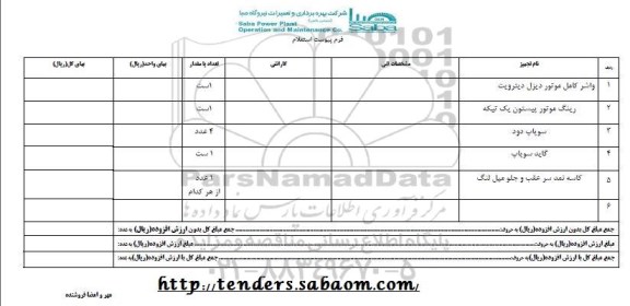 استعلام واشر کامل موتور دیزل و ...