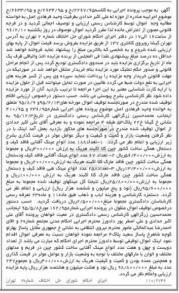 مزایده تعداد 188 عدد انواع عینک آفتابی