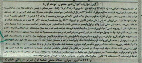 مزایده,مزایده یک قطعه زمین به مساحت 250مترمربع نوبت اول