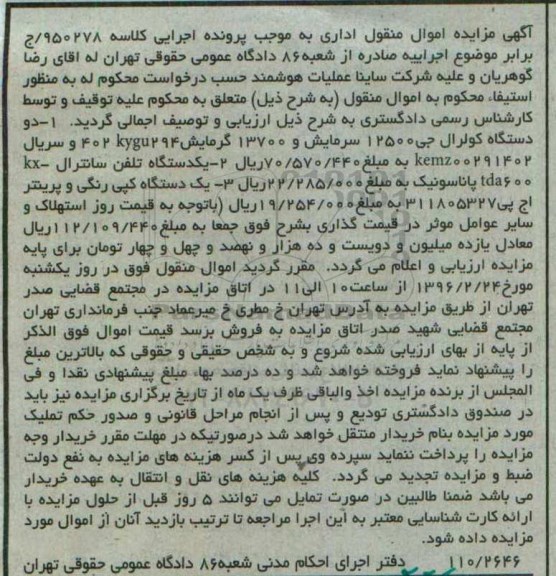 مزایده ,مزایده دو دستگاه کولر ال جی 12500 ...