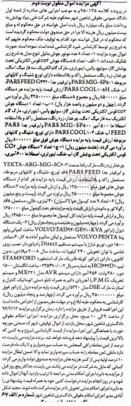 مزایده,مزایده فروش تعداد 5 دستگاه جوش CO2 و... نوبت دوم