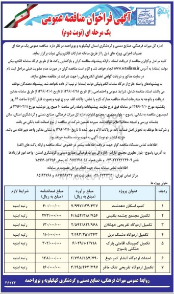 آگهی فراخوان مناقصه عمومی یک مرحله ای , فراخوان مناقصه کمپ اسکان دهدشت.... - نوبت دوم