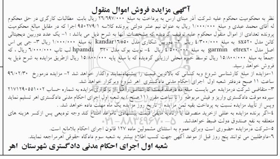 مزایده , مزایده فروش یک  عدد دوربین دیجیتالی و ...