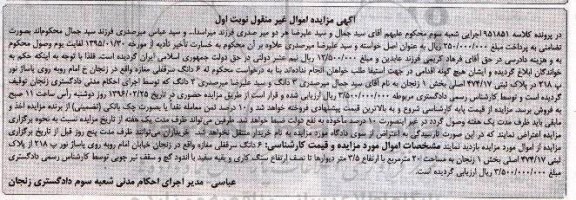 مزایده,مزایده ششدانگ سرقفلی مغازه مساحت بیست متر
