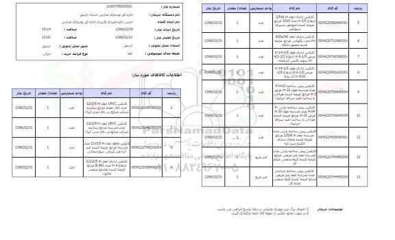 استعلام,استعلام کانکس upvcابعاد 12x3/5 