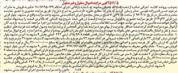 مزایده,مزایده دو قطعه ملک و سرقفلی دو باب مغازه
