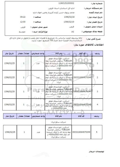 استعلام, استعلام اسکرین خورشیدی  96.2.18