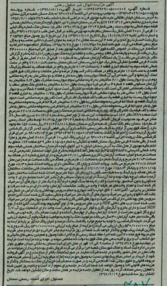 مزایده,مزایده ملک شماره پلاک ثبتی ده فرعی از 2080 اصلی