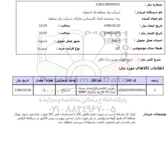 استعلام , استعلام خرید دوربین مداربسته مدل w-90