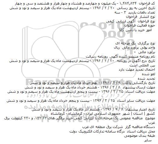 مناقصه خرید برقگیر 
